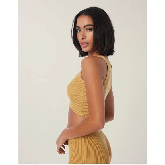 LITA by Ciara Iced Coffee Ribbed Crop Top XL - Picture 8 of 9